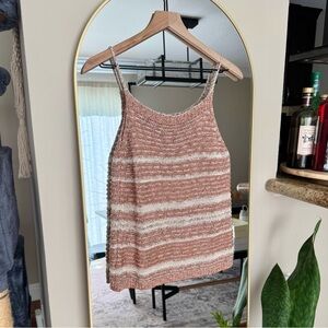 Mango Striped Knit Camisole in Blush and Cream